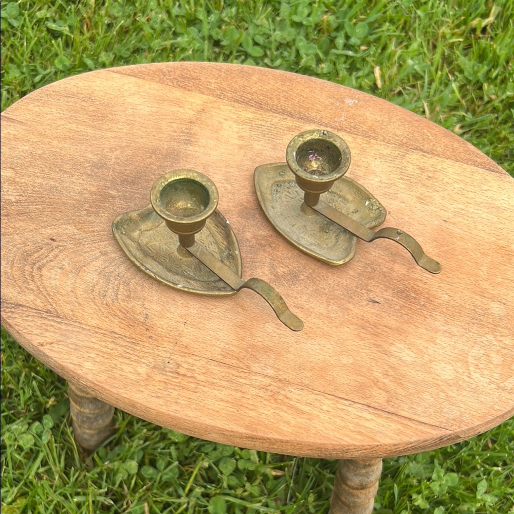 Vintage brass candle holders